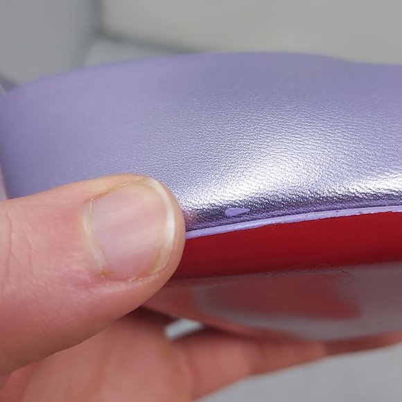 CHRISTIAN LOUBOUTIN Me Dolly Metallic Leather Lilac Smoke Heel Mule Sandal - Picture 6 of 10